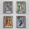 4-Pack Four Seasons Beautiful Woman Stamped Cross Stitch Kits – 11CT Pre-Printed Embroidery for Beginners & Adults, 12x20 Inch